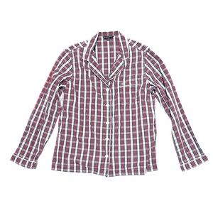 Brooks Brothers Women’s Cotton Madras Classic Red Plaid Long Sleeve Pajama Top